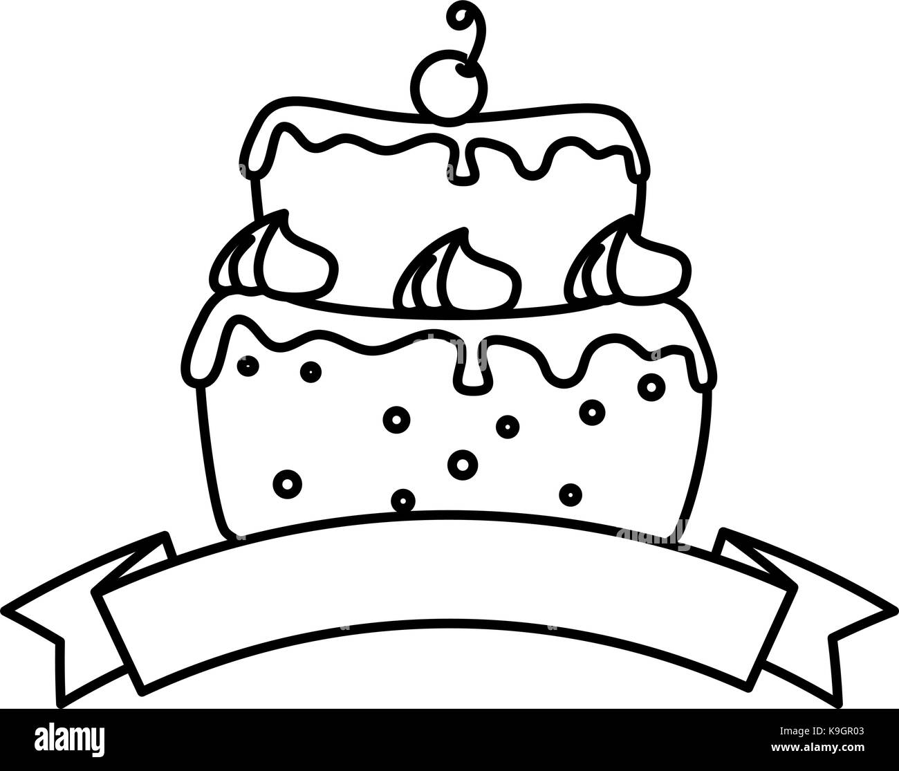 delicious cake with cherry vector illustration design Stock Vector ...