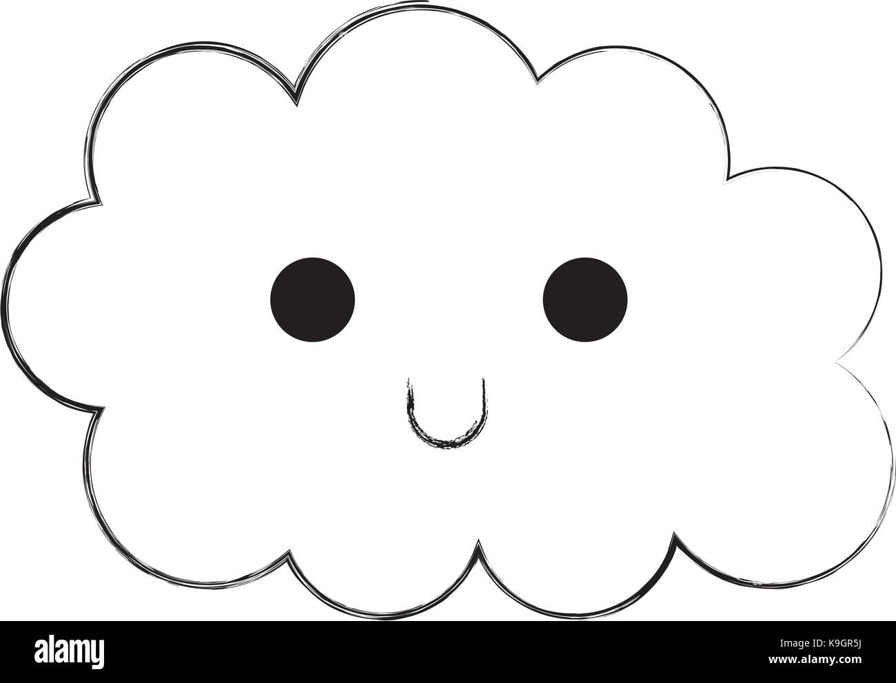 kawaii cloud funny cartoon decoration Stock Vector Image & Art - Alamy