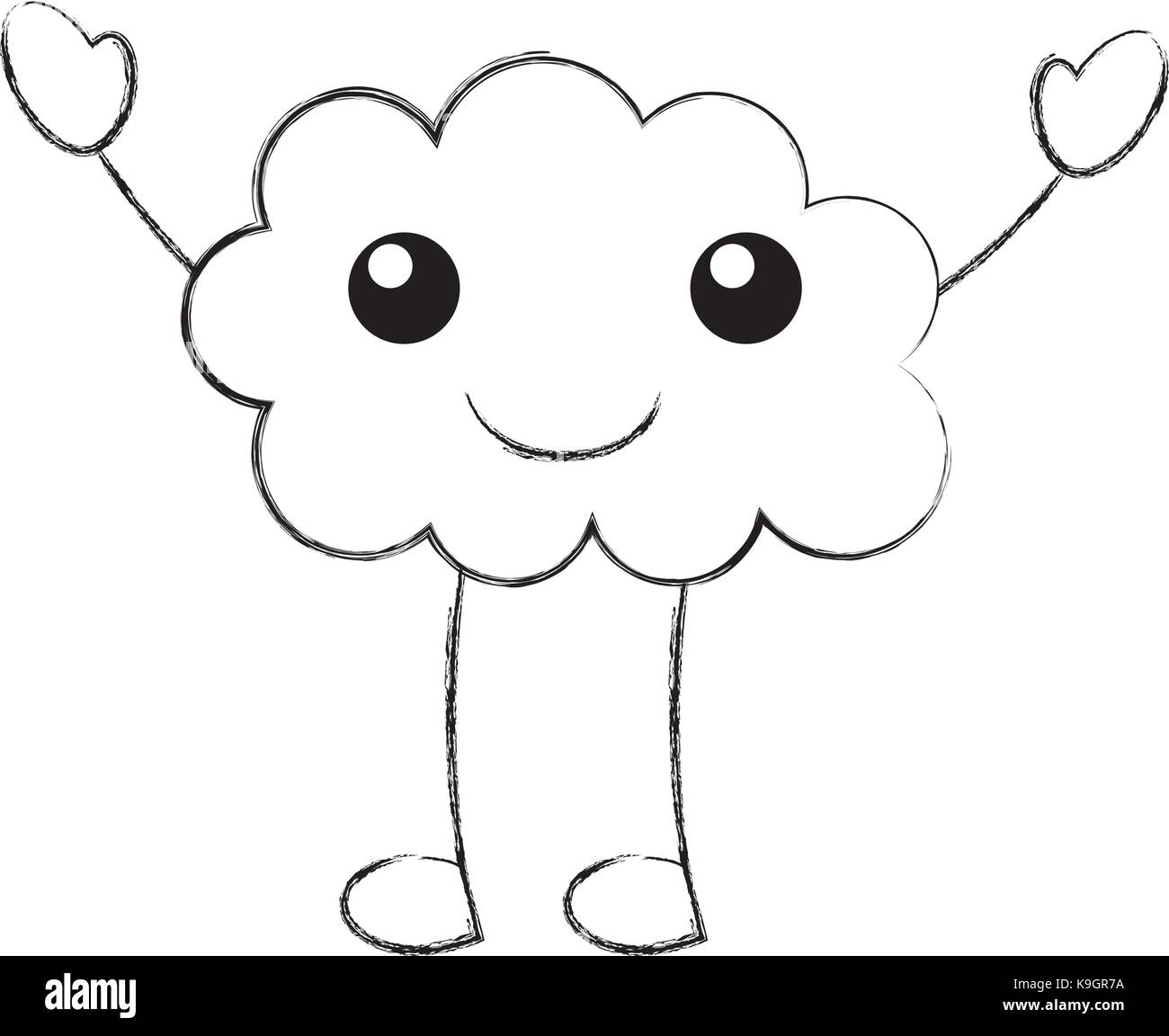 kawaii cloud funny cartoon decoration Stock Vector Image & Art - Alamy