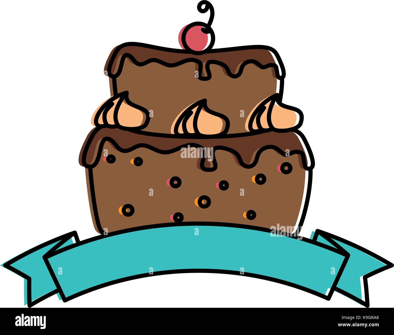 delicious cake with cherry vector illustration design Stock Vector ...