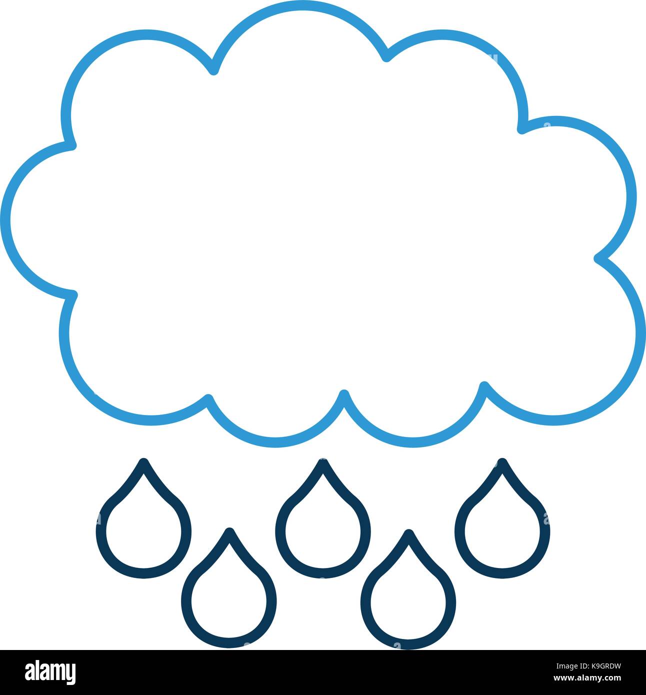 cartoon cloud drops rain weather Stock Vector Image & Art - Alamy