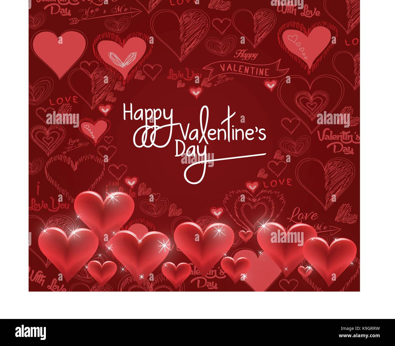 Valentine's day or Wedding background with hearts Stock Vector Image ...