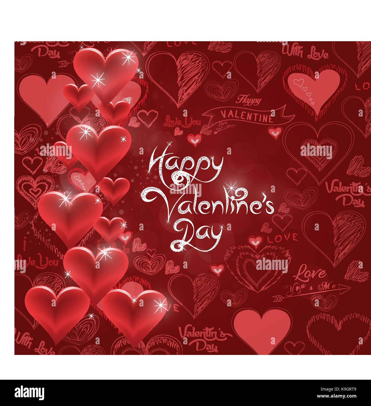 Valentine's day or Wedding background with hearts Stock Vector Image ...