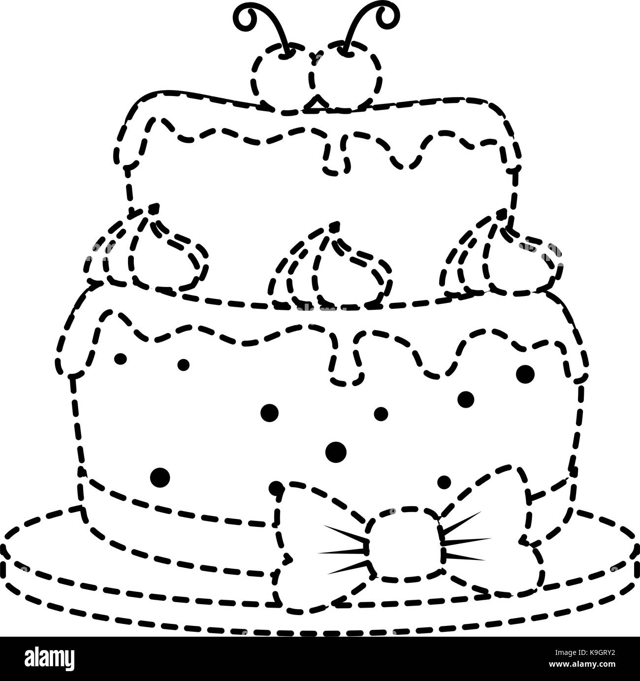 delicious cake with cherry vector illustration design Stock Vector ...