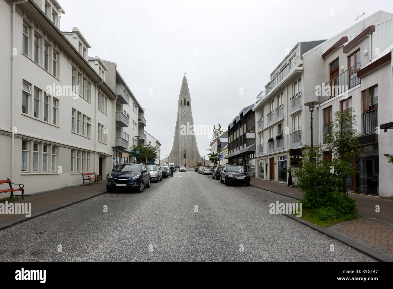 Famous hallgrimskirkja lutheran church Stock Photo