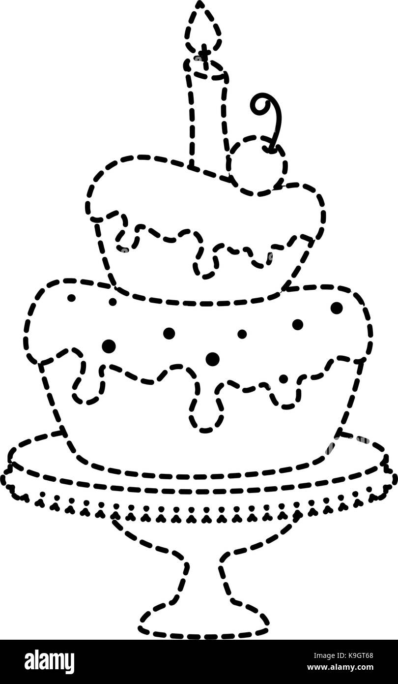 delicious cake with cherry vector illustration design Stock Vector ...