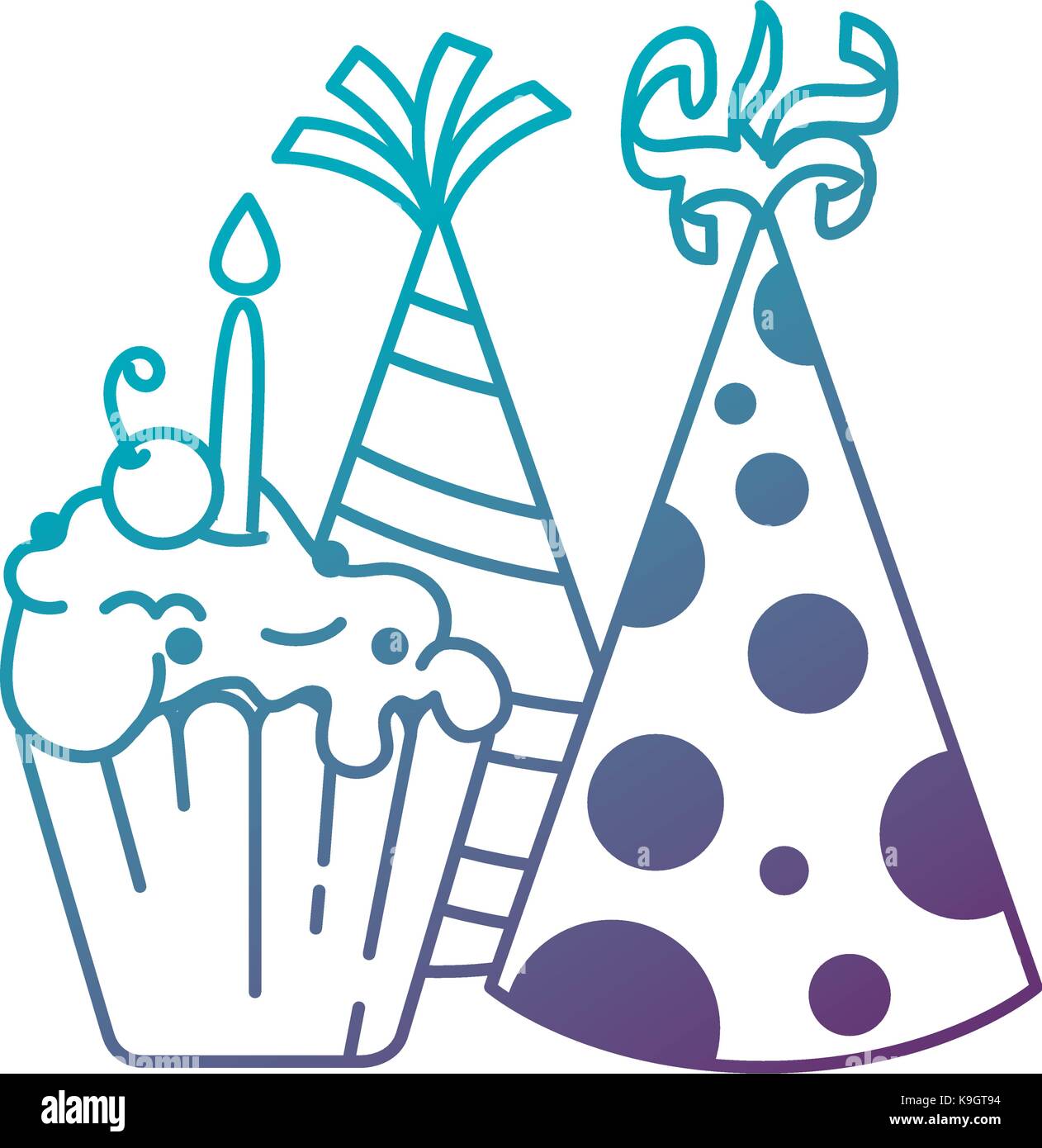 delicious cupcake with cherry and hats Stock Vector Image & Art - Alamy