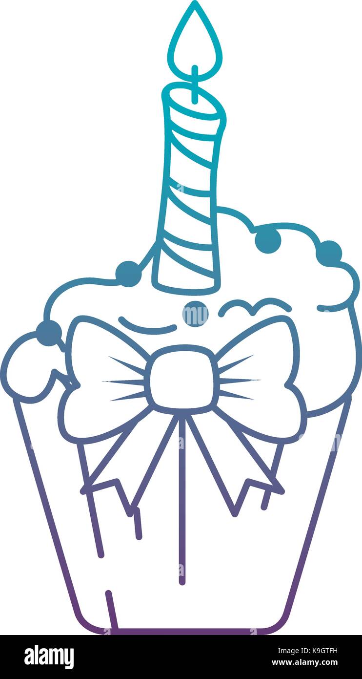 delicious cupcake with candle Stock Vector Image & Art - Alamy