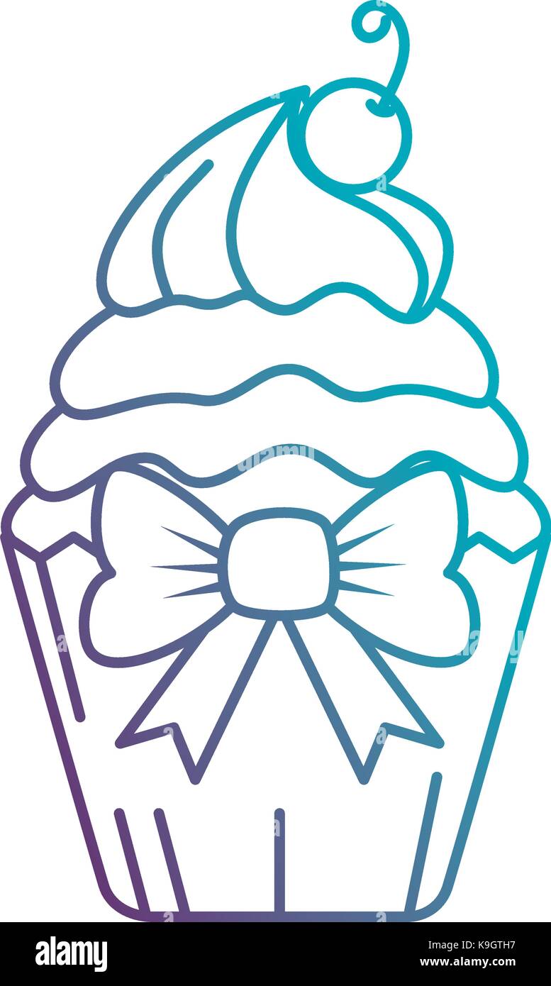 delicious cupcake with cherry Stock Vector Image & Art - Alamy