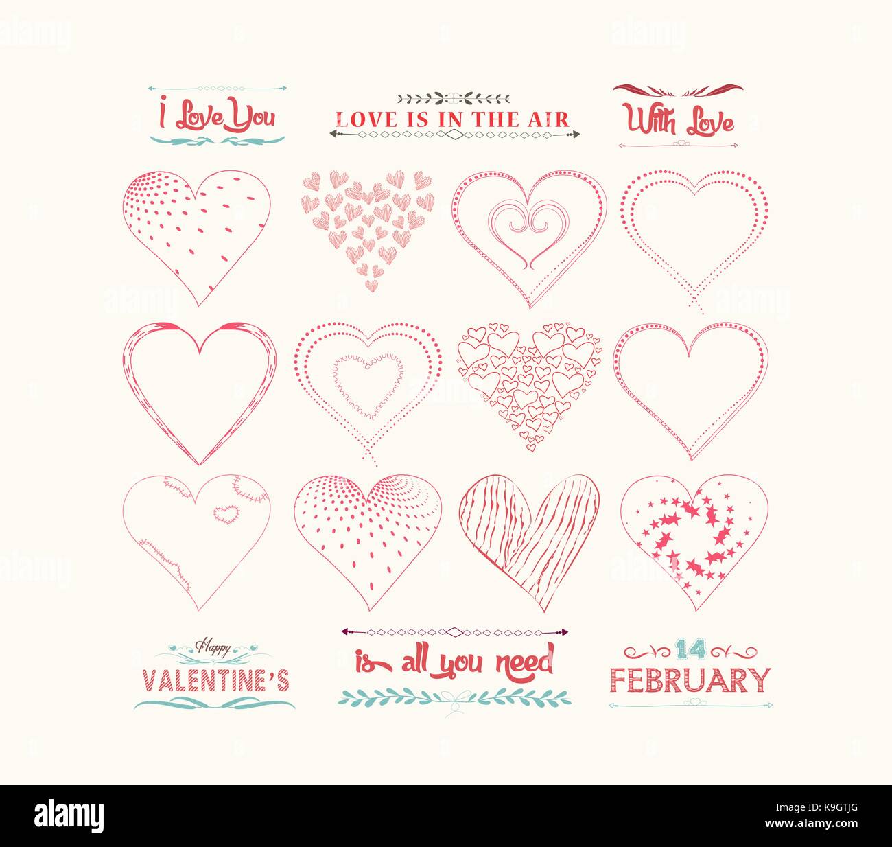 set of valentine hearts for design Stock Vector Image & Art - Alamy