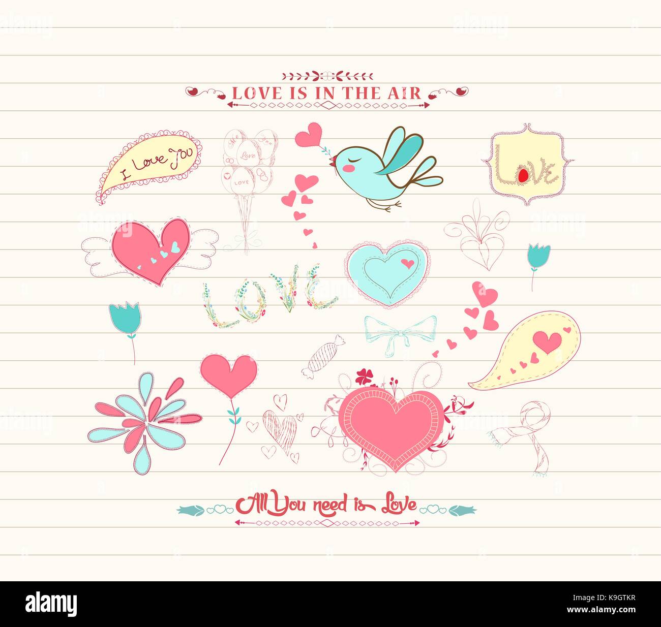 Love doodle set Stock Vector Image & Art - Alamy