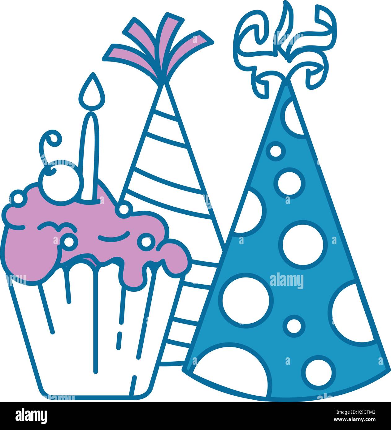 delicious cupcake with cherry and hats Stock Vector Image & Art - Alamy