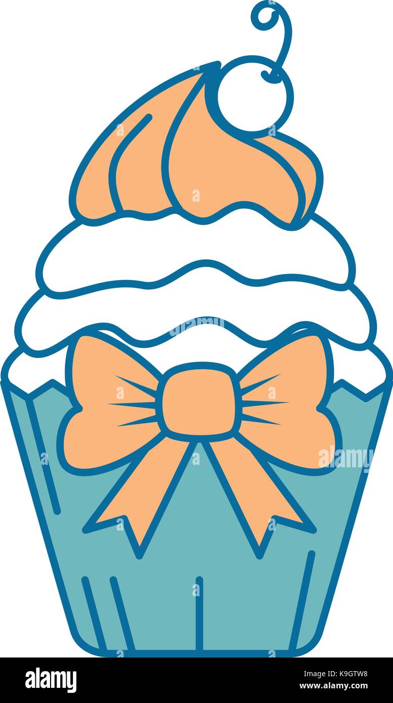 delicious cupcake with cherry Stock Vector Image & Art - Alamy