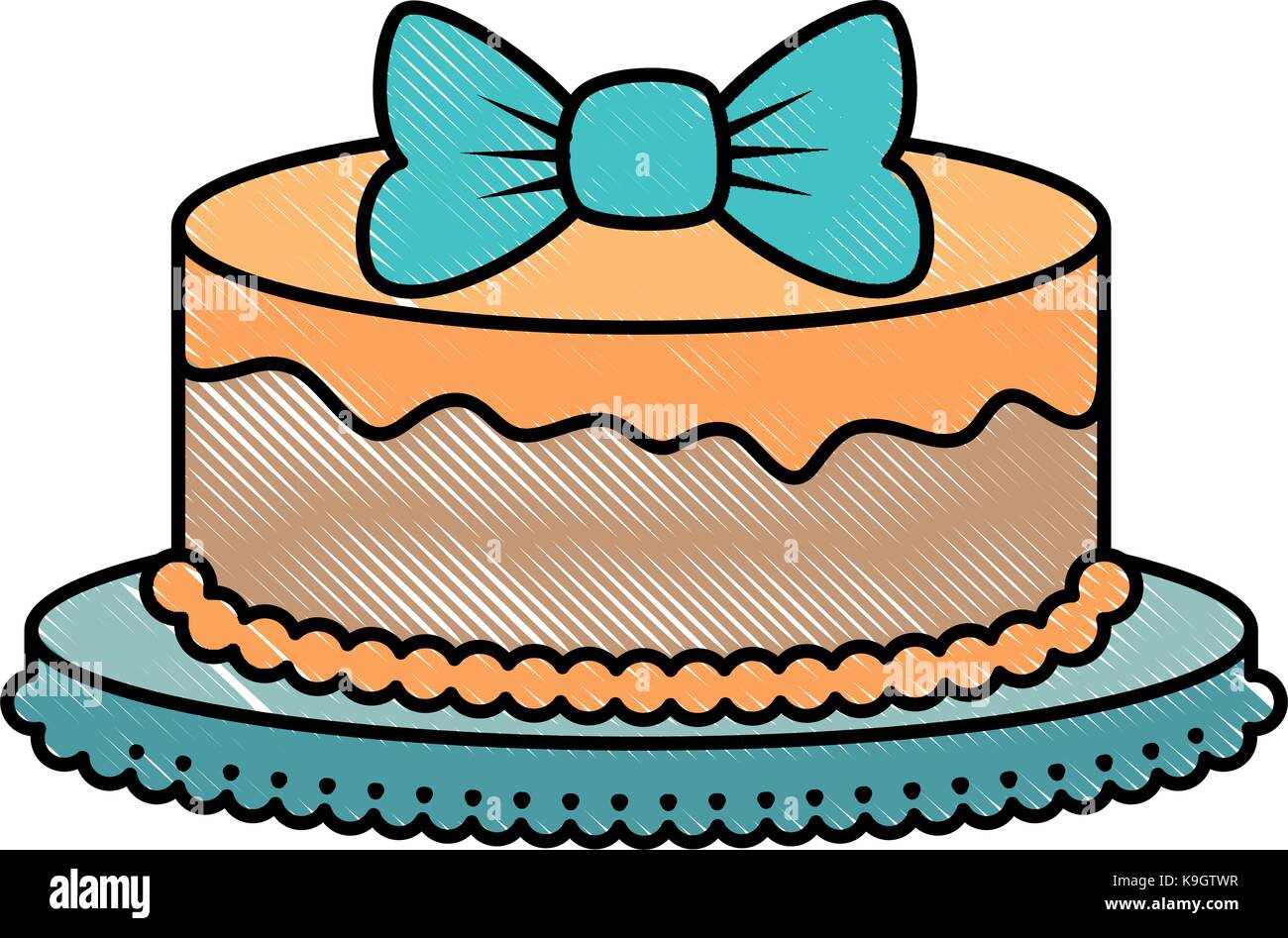 delicious cake with ribbon Stock Vector Image & Art - Alamy