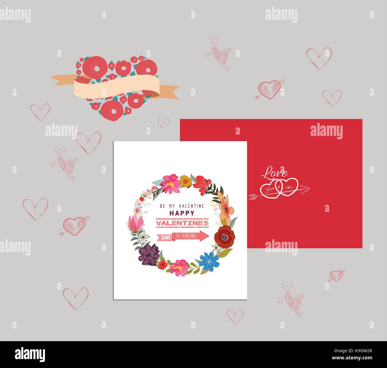 Valentines Day romantic card Stock Vector Image & Art - Alamy