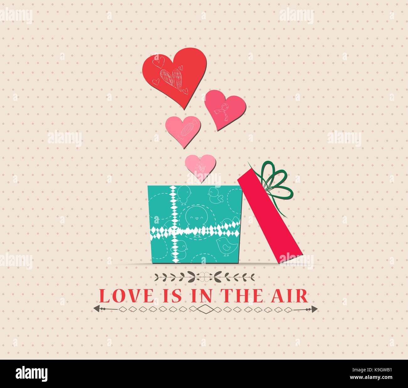 Valentine's Day love is in the air with open gift Stock Vector Image ...