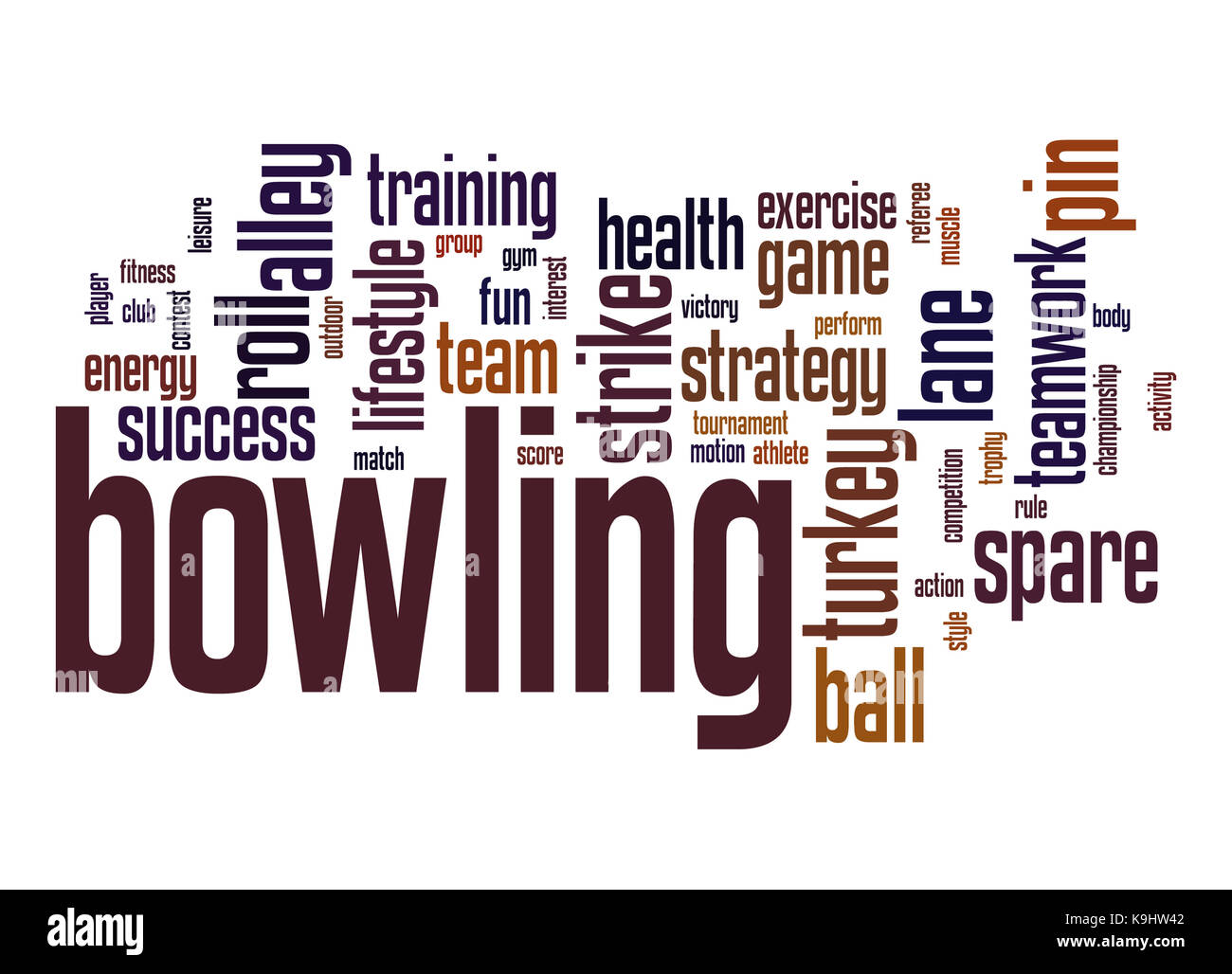 Bowling word cloud Stock Photo Alamy