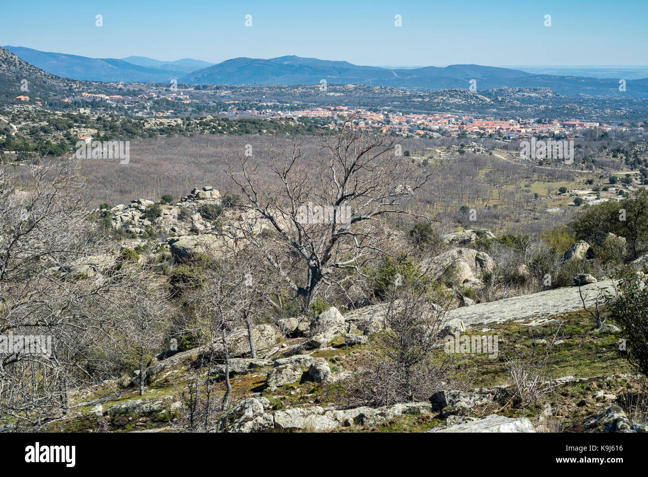 Views of La Cabrera town, in Guadarrama Mountains, Madrid, Spain Stock Photo
