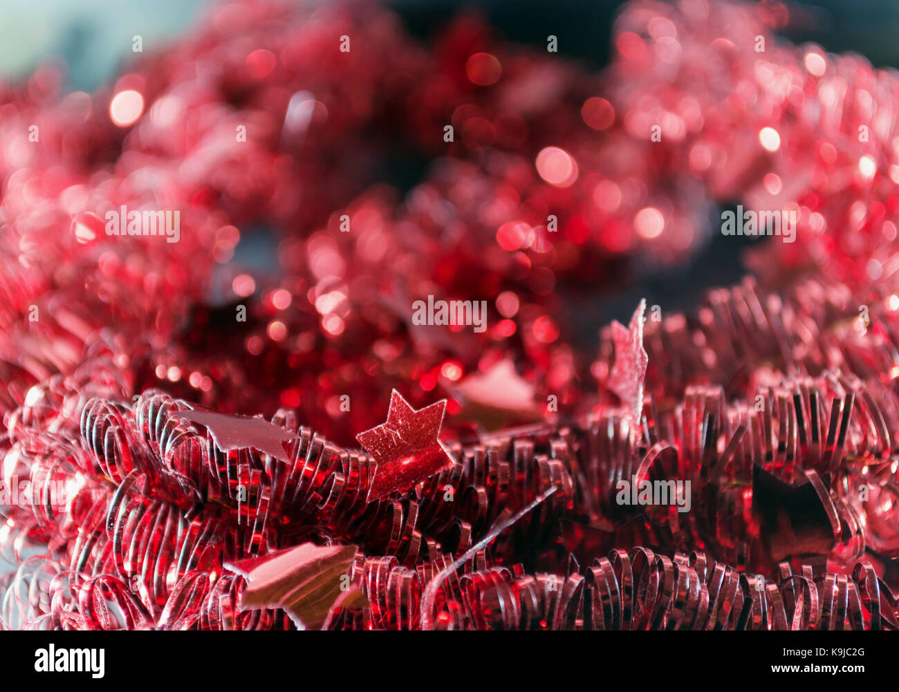 red tinsel decoration Stock Photo Alamy