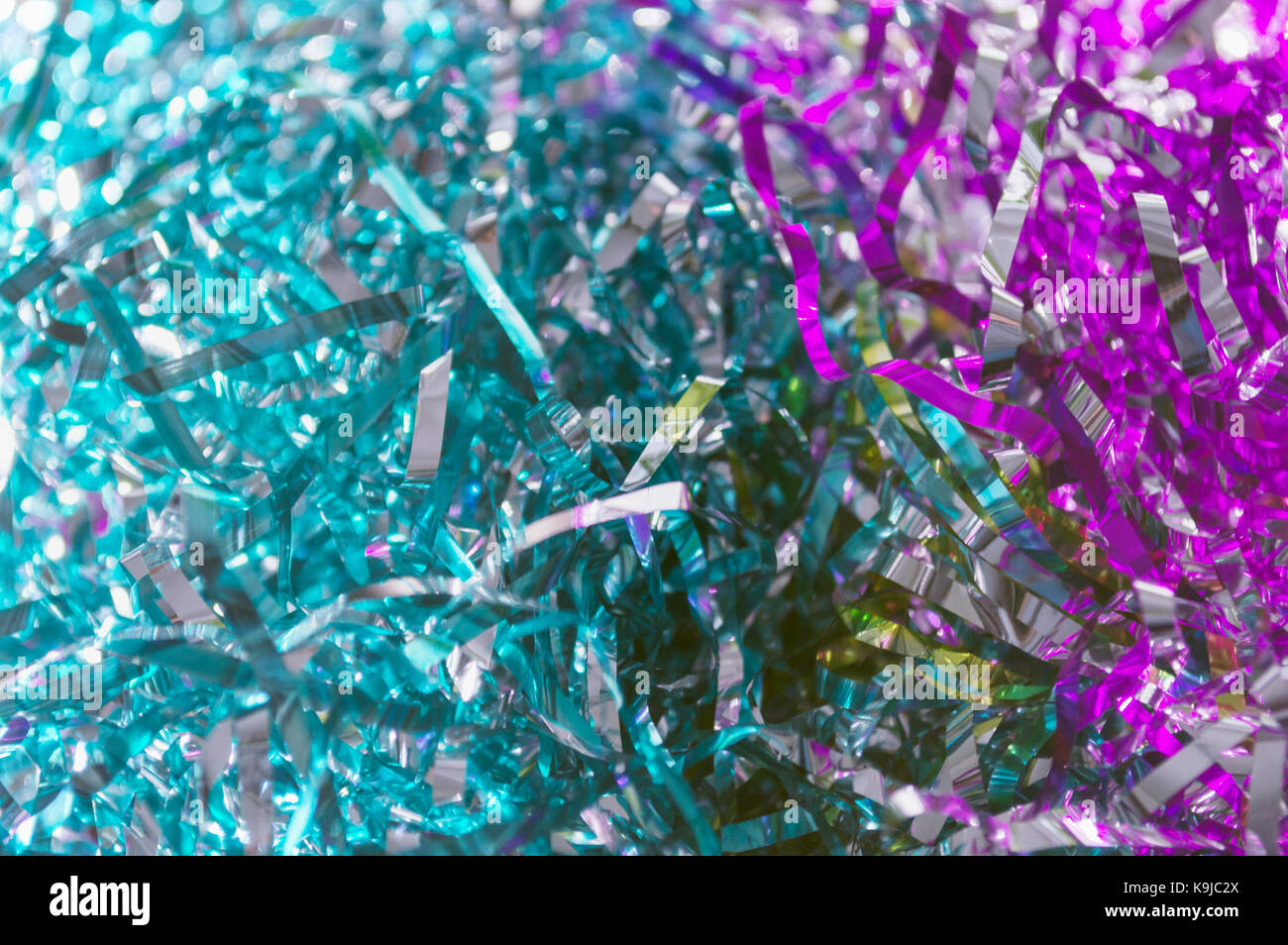 colored tinsel decoration Stock Photo Alamy