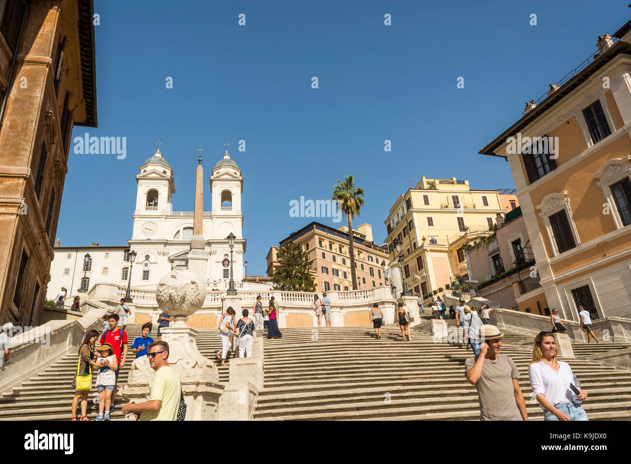ROME, ITALY - AUGUST 30, 2017 - Spanish steps on Piazza di Spagna in ...