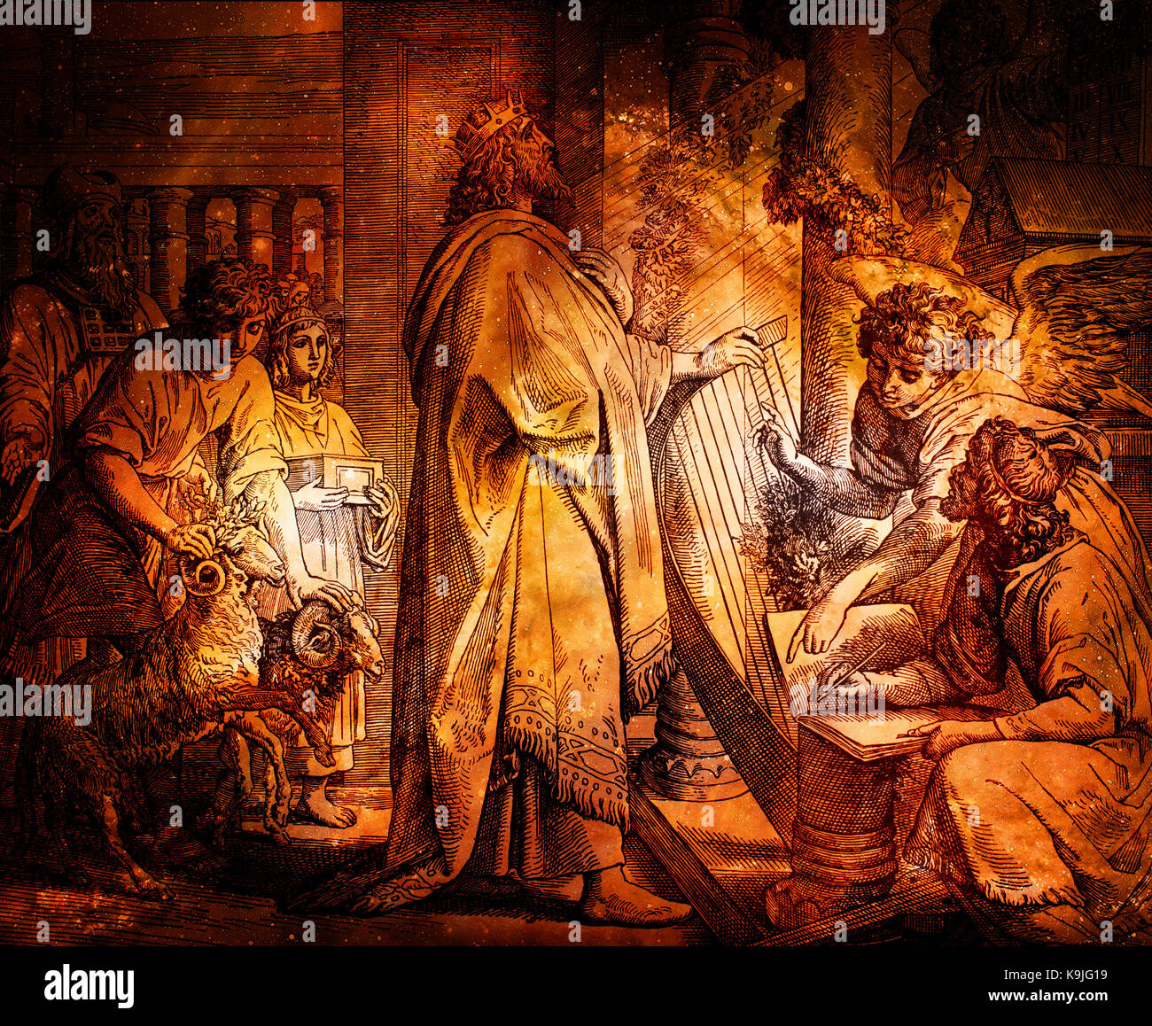 The Psalms Of King David Graphic Collage From Engraving Of Nazareene The Psalms Of King David Graphic Collage From Engraving Of Nazareene