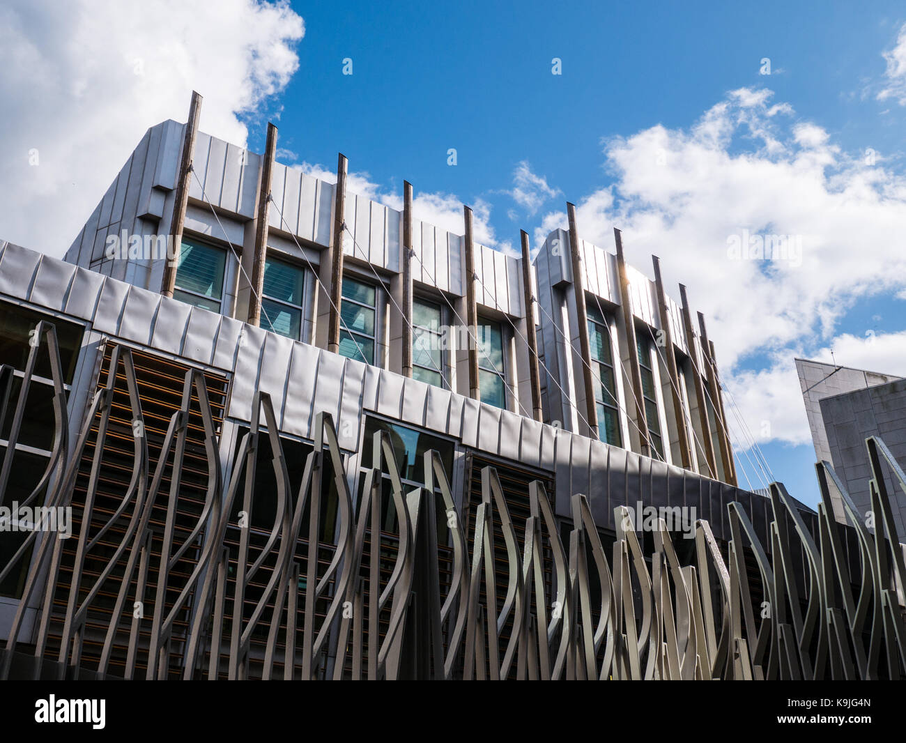 Railings at front of The Scottish Parliament Building, Old Town