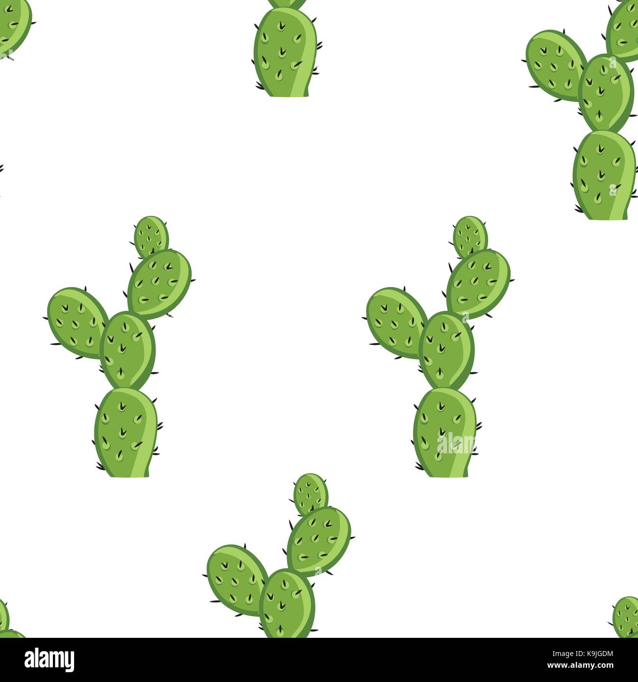 Vector illustration seamless pattern, background with green cactus ...