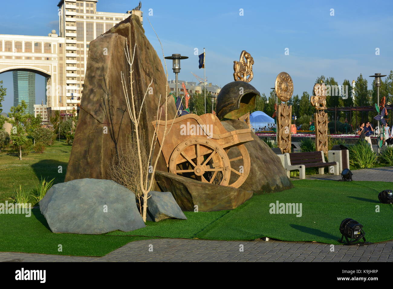 Astana, Kazakhstan - Exhibit in ethnic festival in summer 2017 Stock