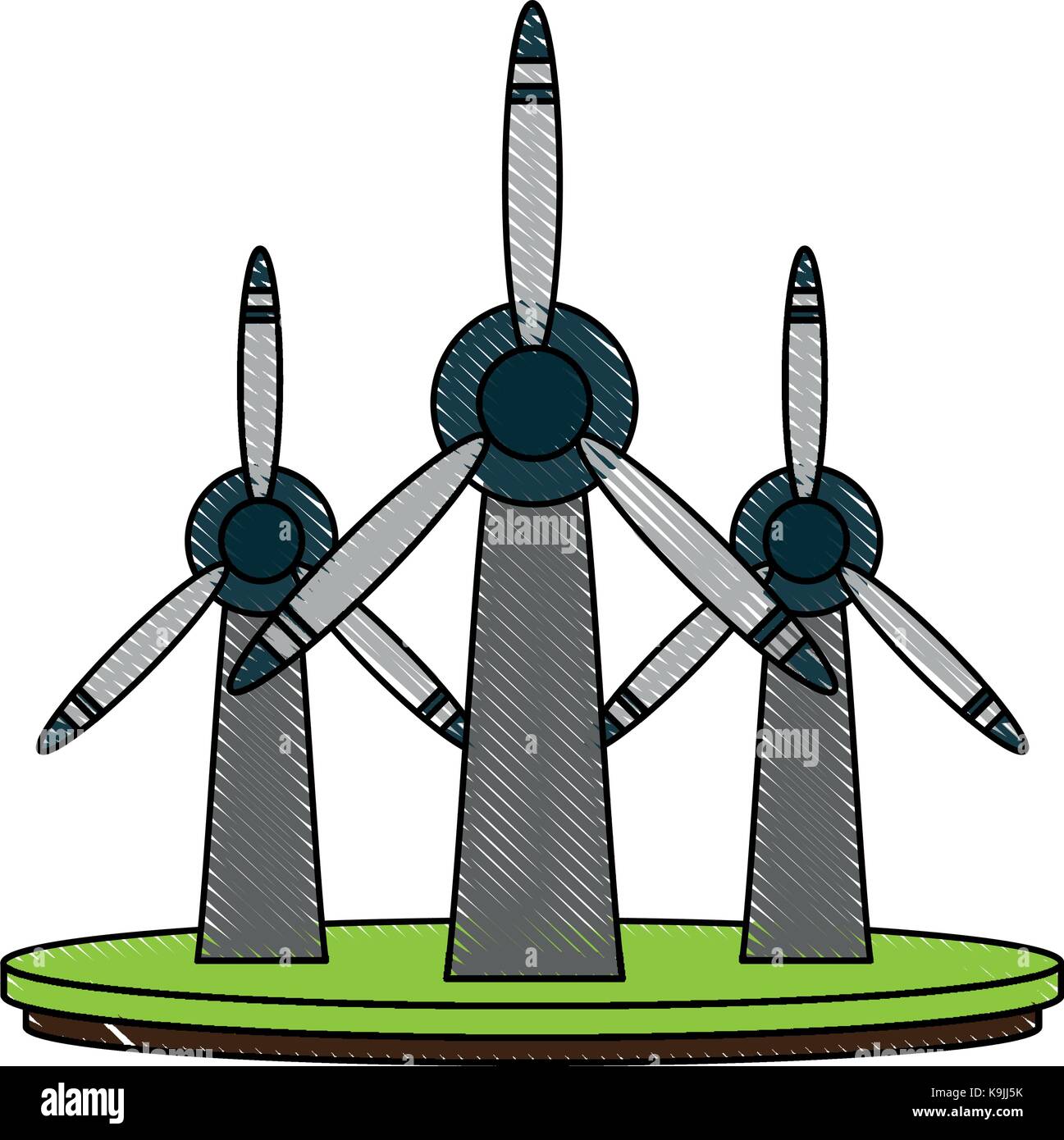 Wind turbines eolic energy Stock Vector Image & Art - Alamy