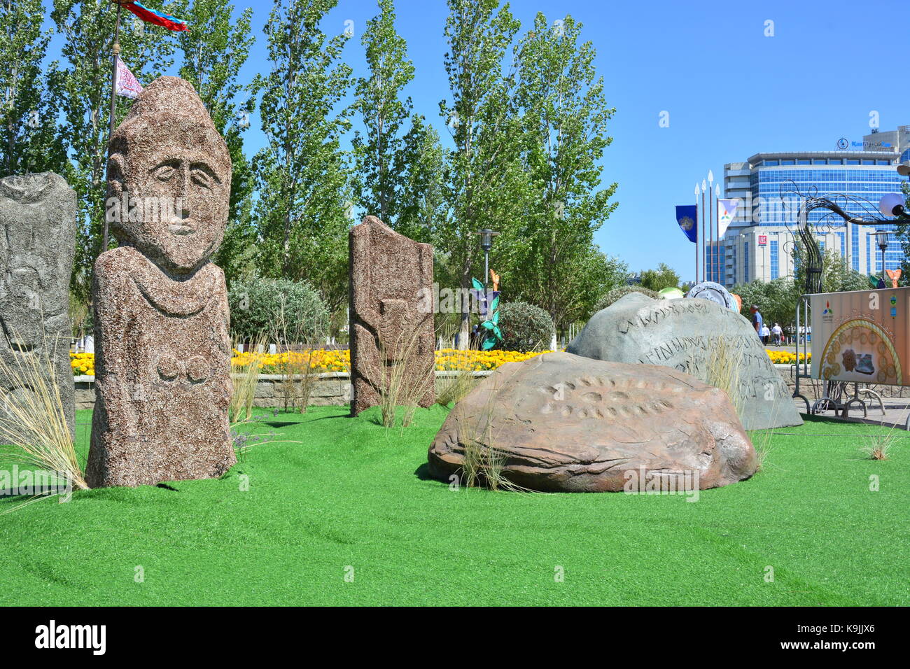 Astana, Kazakhstan - Exhibit in ethnic festival in summer 2017 Stock