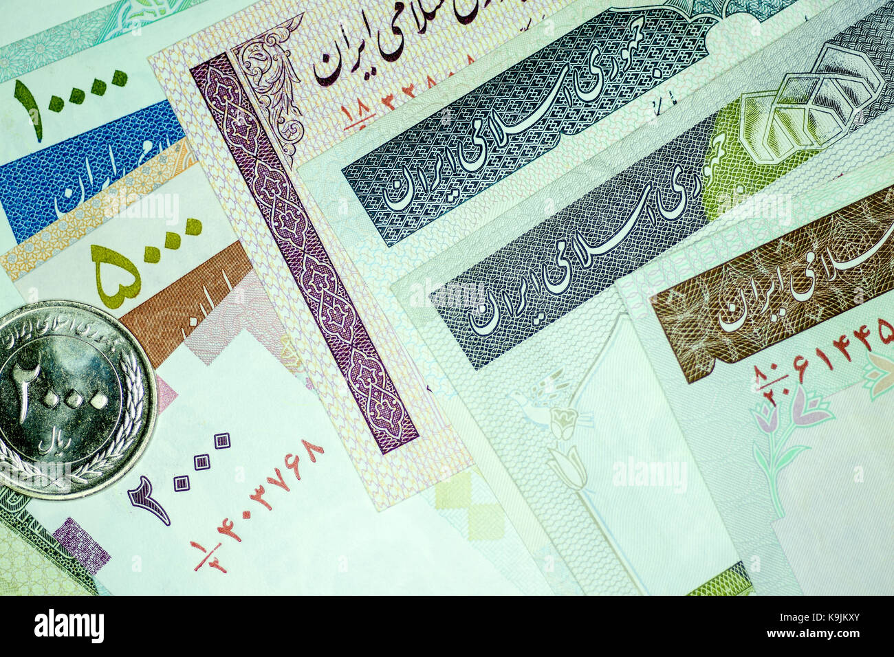 Iran Rials 159 Close-up Iranian banknote and currency, Rials, Islamic Republic of Iran ...