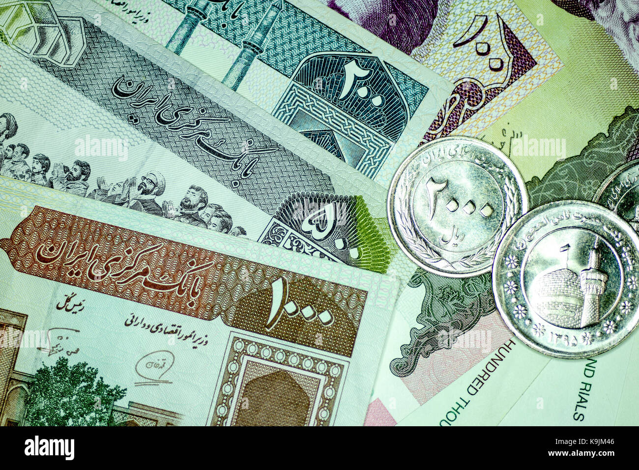 Iran Rials 159 Close-up Iranian banknote and currency, Rials, Islamic Republic of Iran ...