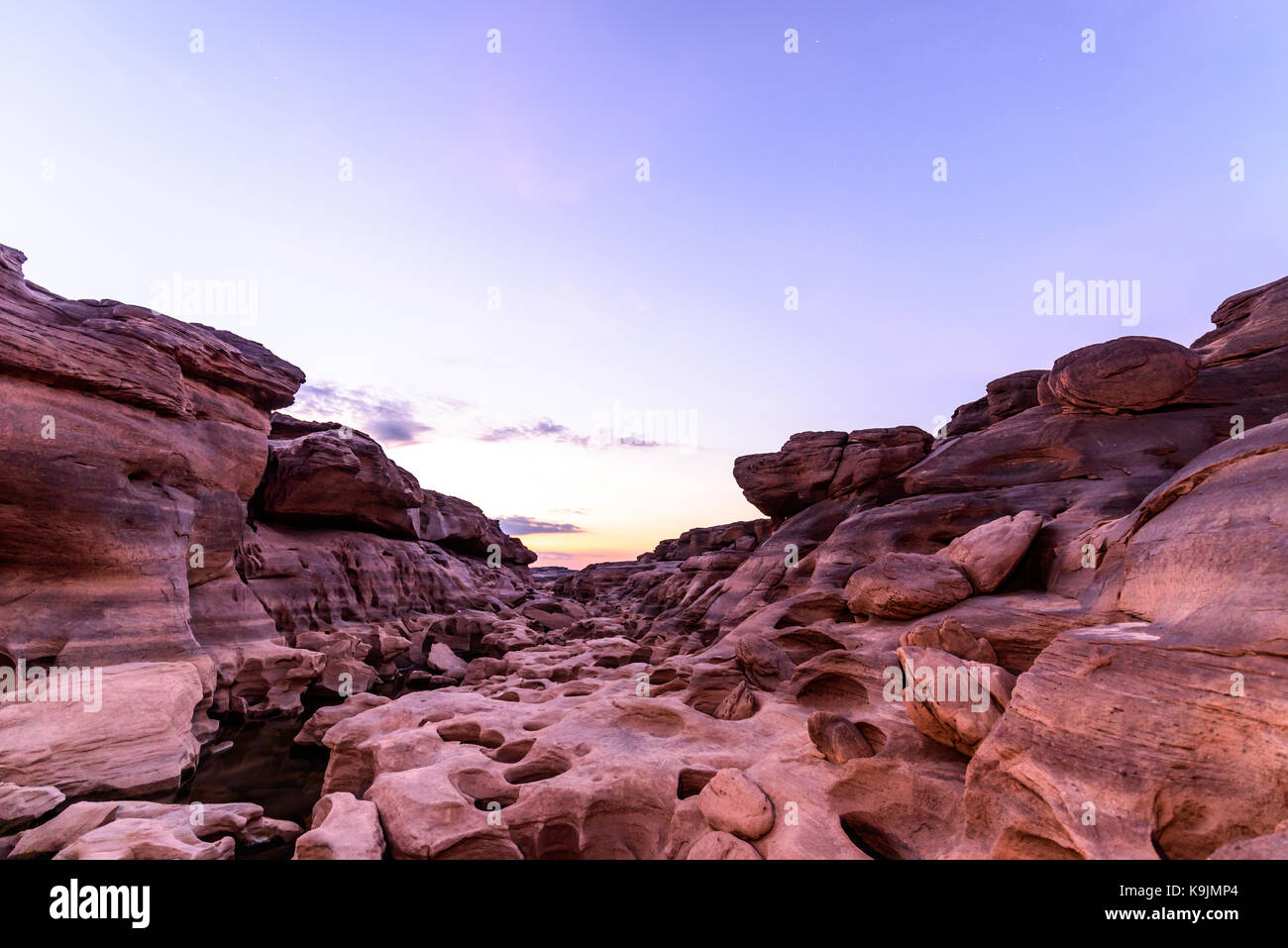 Grand canyon of Thailand / stone mountain at Sam Phan Bok in sunset Stock Photo