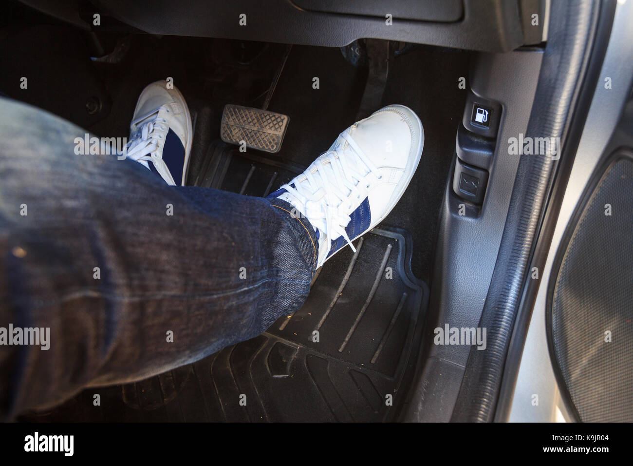 push accelerator pedal of the car Stock Photo - Alamy