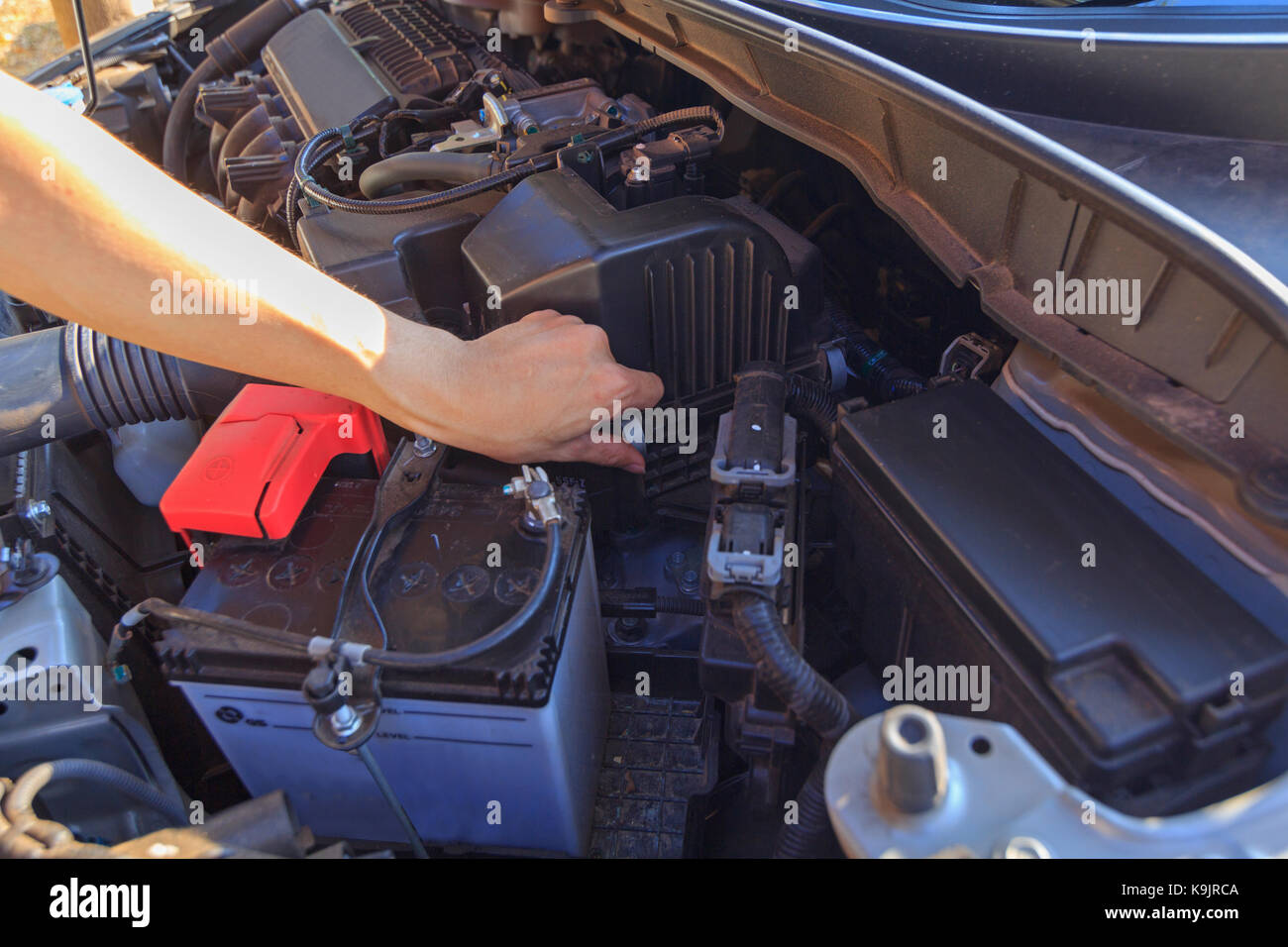 open car air filter box Stock Photo Alamy