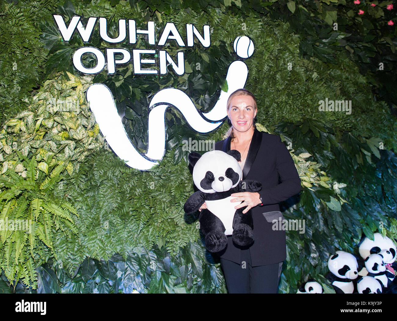 (170923) -- WUHAN, Sept. 23, 2017(Xinhua) -- Svetlana Kuznetsova of Russia arrives to attend the player party for 2017 WTA Wuhan Open in Wuhan, capital of central China's Hubei Province, on Sept. 23, 2017. (Xinhua/Xiao Yijiu)(wll) Stock Photo