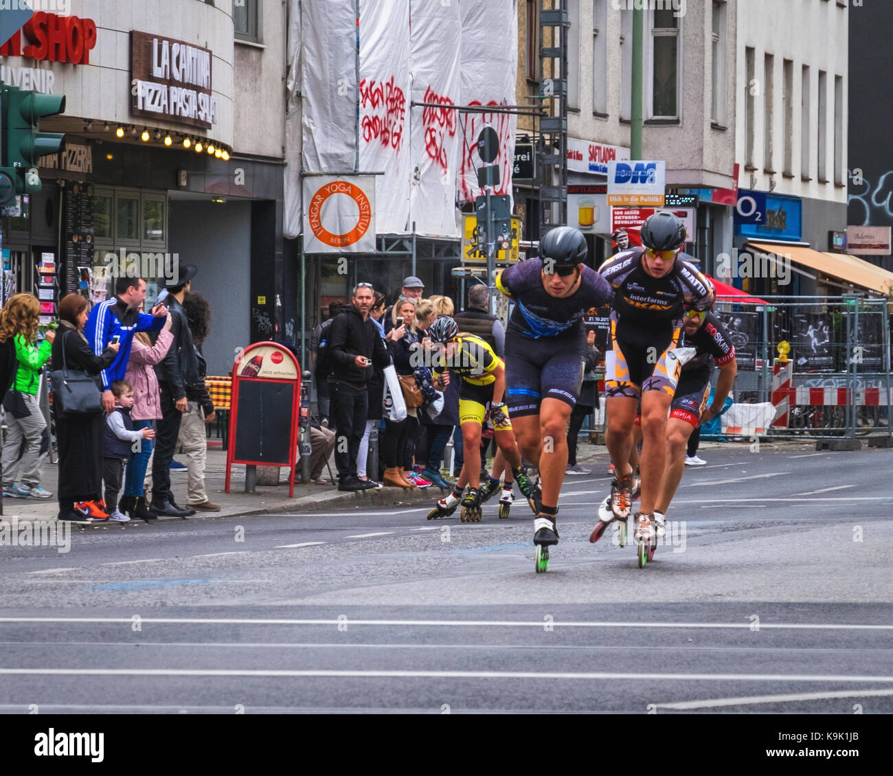 Berlin Germany. 23 September 2017, Annual In Line Skating Marathon. In line skaters pass through RosenthalePlatz as they compete in the annual roller skating event. Eden Breitz/Alamy Live News Stock Photo