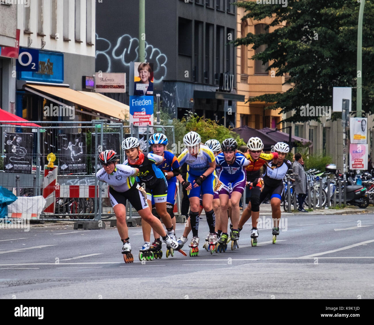 Berlin Germany. 23 September 2017, Annual In Line Skating Marathon. In line skaters pass through RosenthalePlatz as they compete in the annual roller skating event. Eden Breitz/Alamy Live News Stock Photo