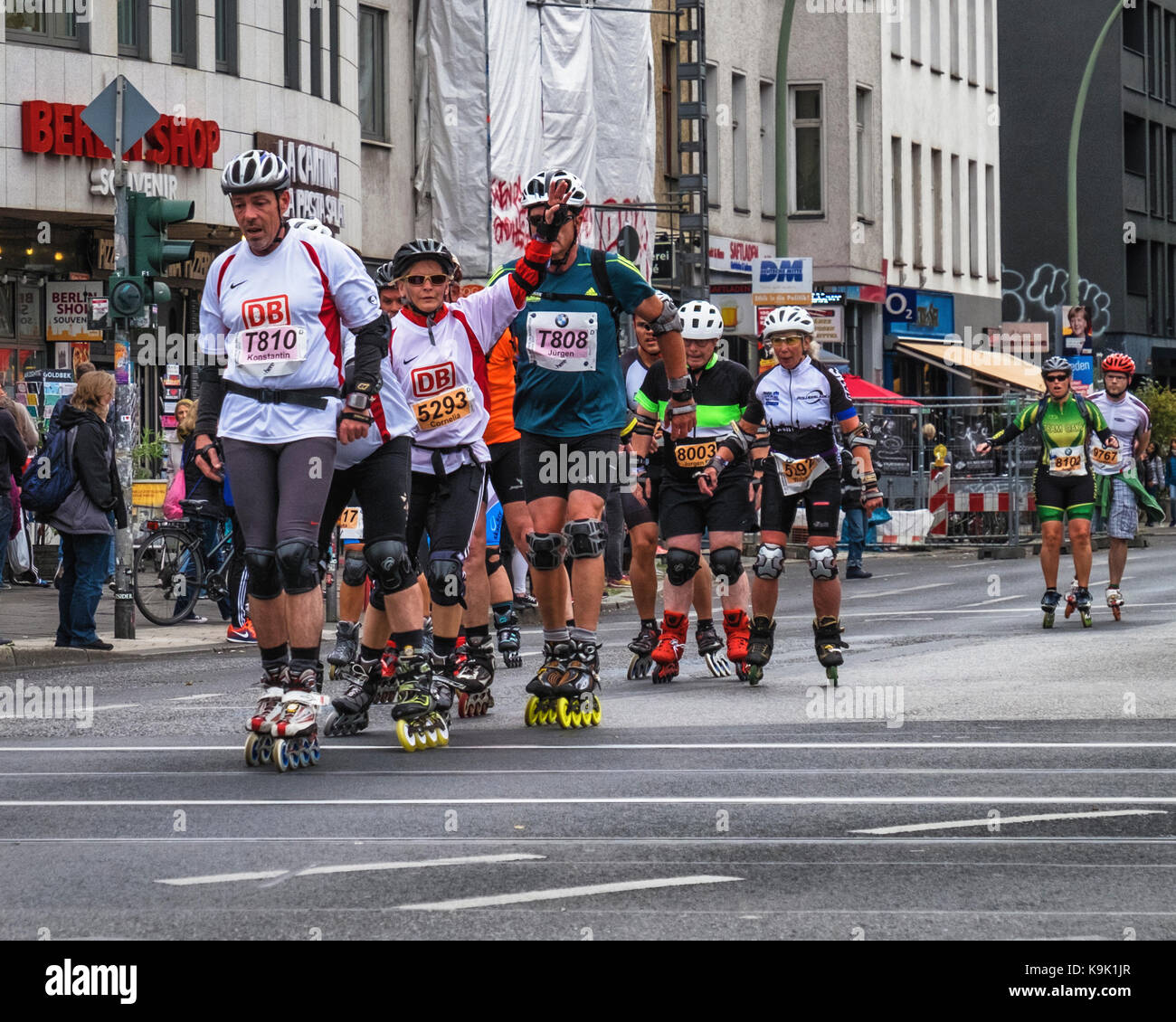 Berlin Germany. 23 September 2017, Annual In Line Skating Marathon. In line skaters pass through RosenthalePlatz as they compete in the annual roller skating event. Eden Breitz/Alamy Live News Stock Photo