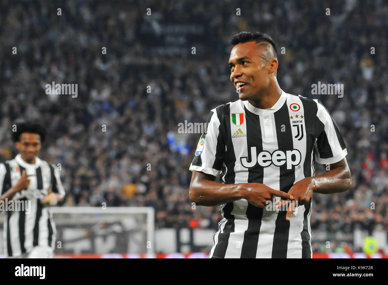Lobo Silva Alex Sandro (Juventus FC) during the Serie A football match between Juventus FC and  Torino FC at Allianz Stadium on 23 September, 2017 in Turin, Italy. Stock Photo