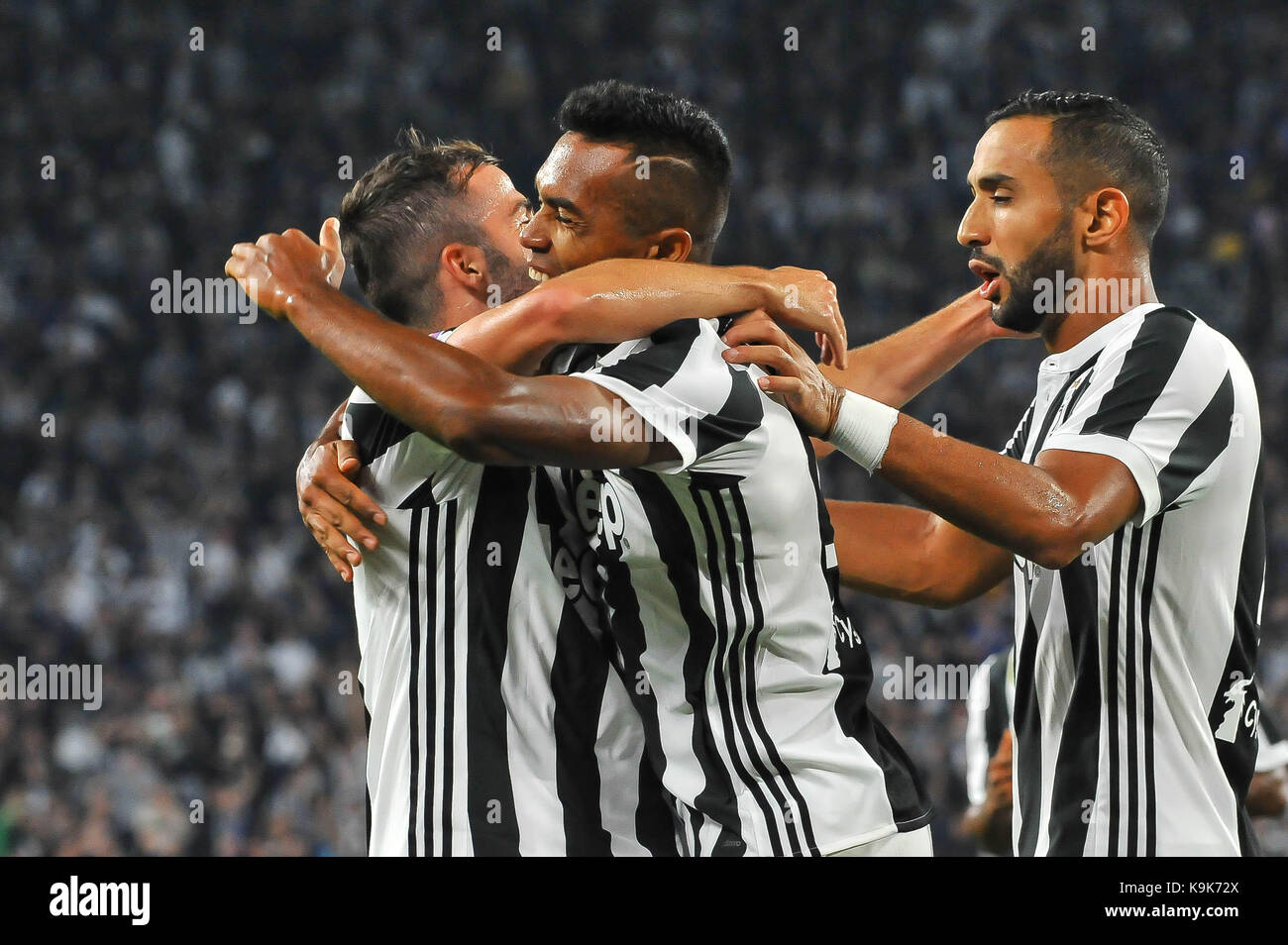 Lobo Silva Alex Sandro (Juventus FC) and Miralem Pjanic (Juventus FC) during the Serie A football match between Juventus FC and  Torino FC at Allianz Stadium on 23 September, 2017 in Turin, Italy. Stock Photo