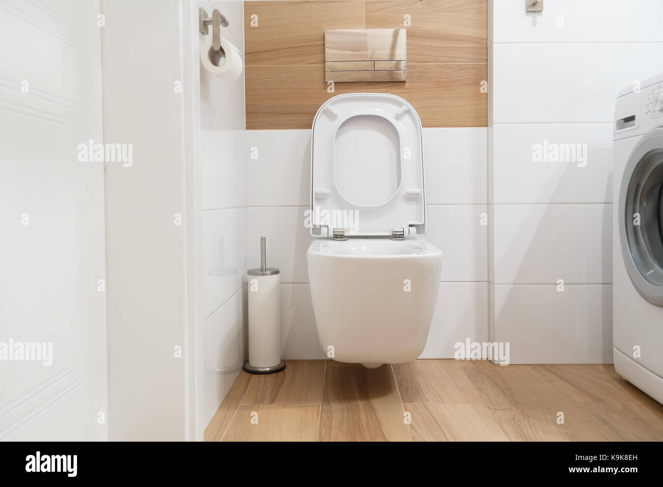 Interior modern stylish bathroom with white toilet Stock Photo - Alamy