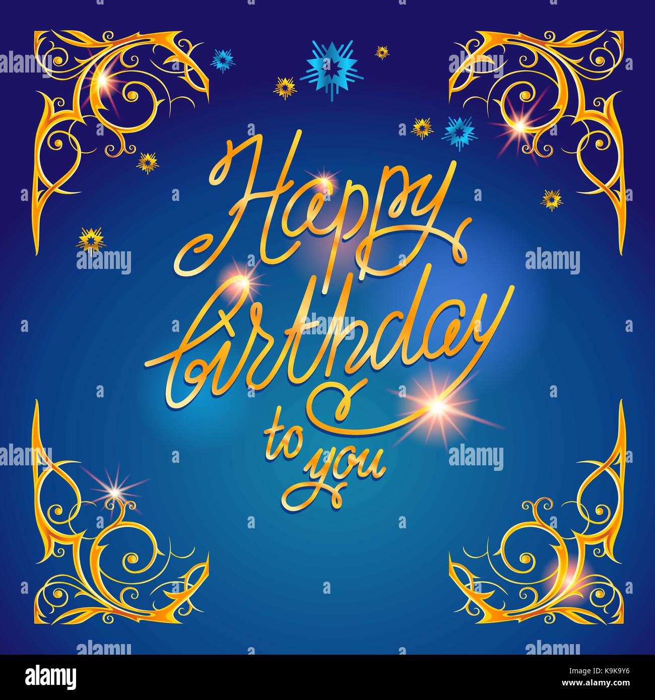 Gold holiday frame blue and gold Stock Vector Image & Art Alamy