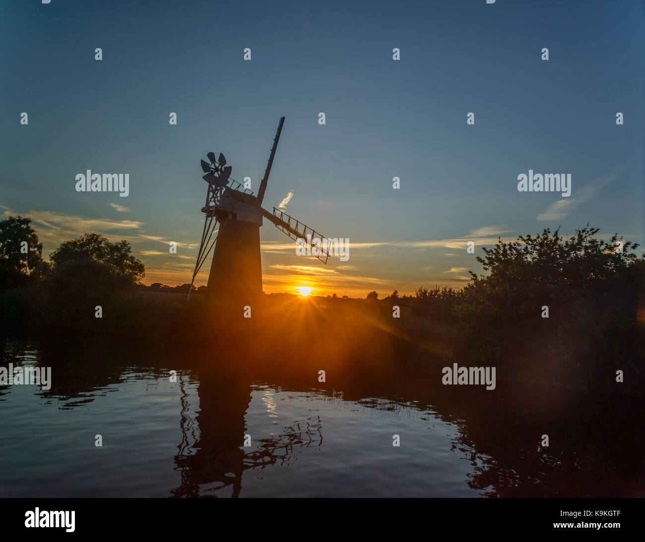 How Hill Windpump Windmill Norfolk Broads/East Coast/ England/ UK/ British Isles Stock Photo