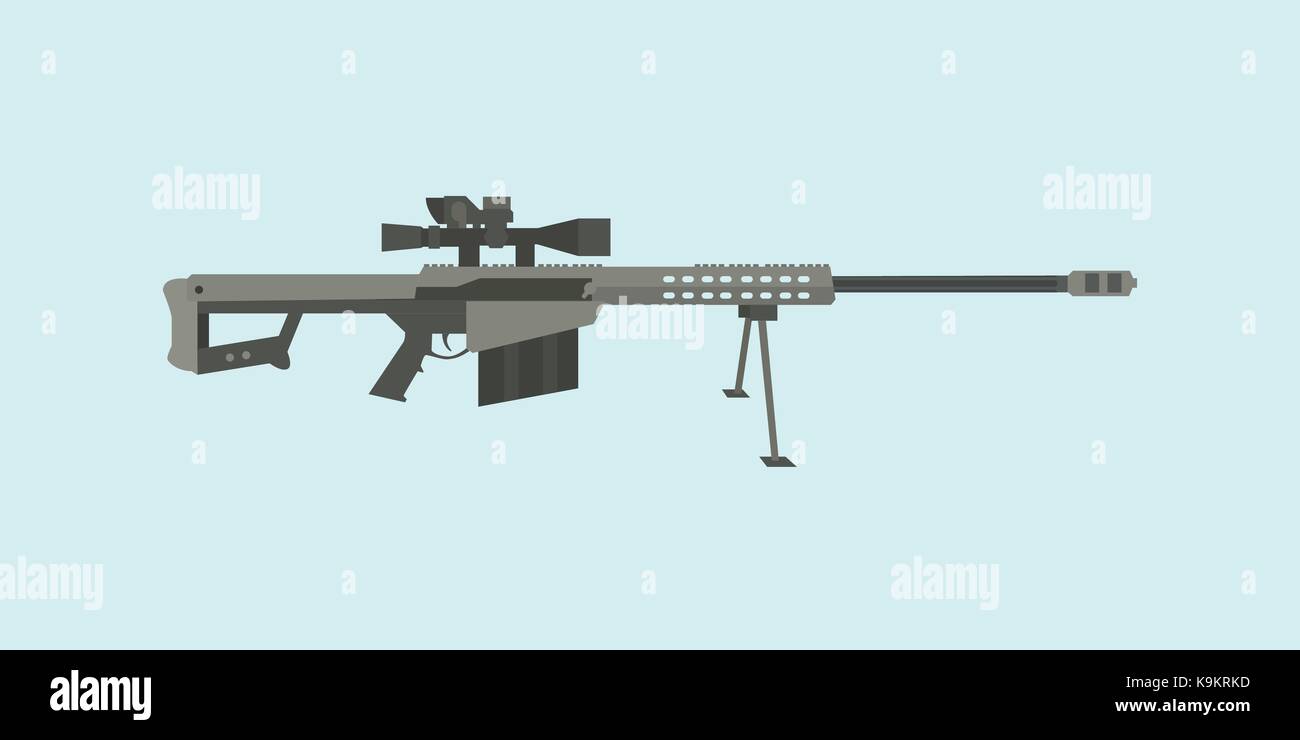 Two Sniper Rifles 50 Bmg Caliber Stock Photo 206066674