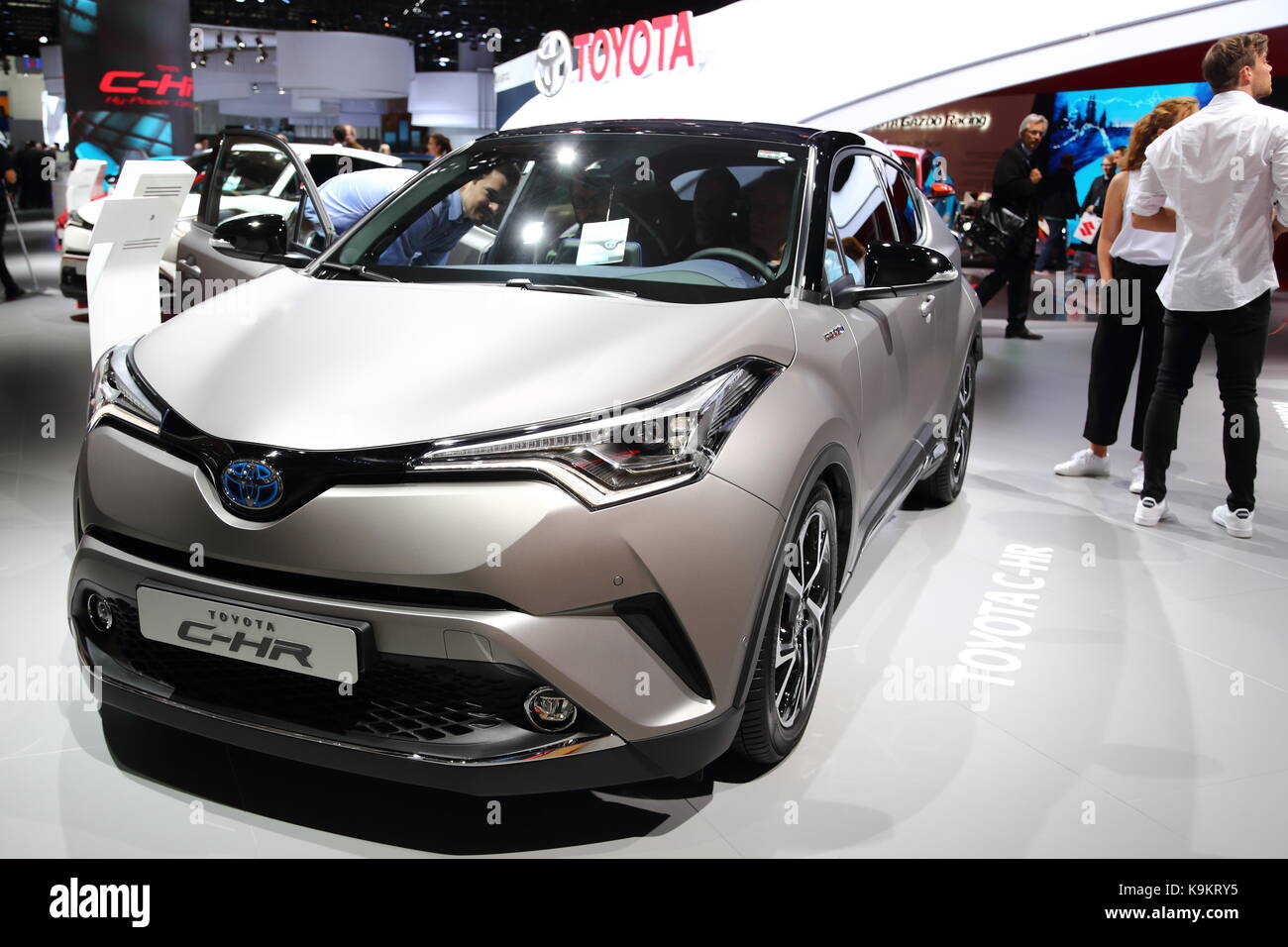 Toyota presented its hybrid range at the 2017 Frankfurt Motor Show in Germany Stock Photo