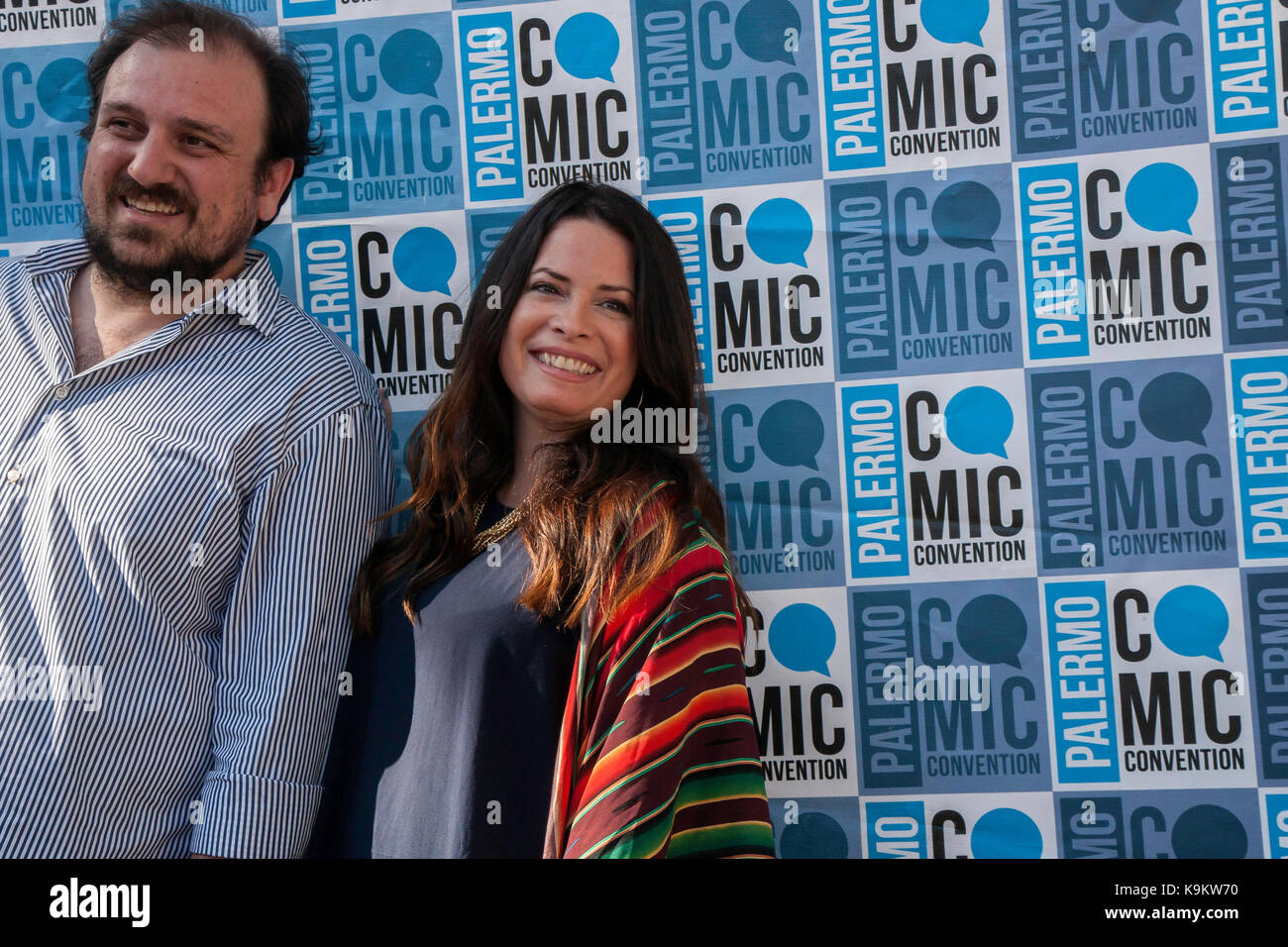 Palermo, Italy. 22nd Sep, 2017. Holly Marie Combs, American actress with Piper Halliwell of the TV series 'Streghe', host of honor of the Palermo Comic Convention. Credit: Antonio Melita/Pacific Press/Alamy Live News Stock Photo