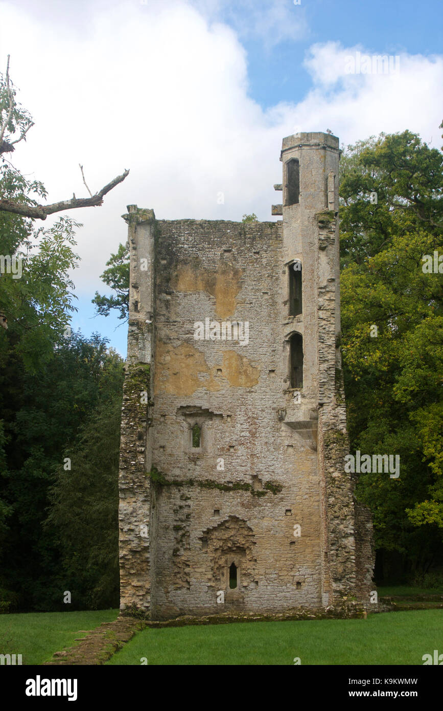 Ruins of Minster Lovell Hall in Oxfordshire Stock Photo