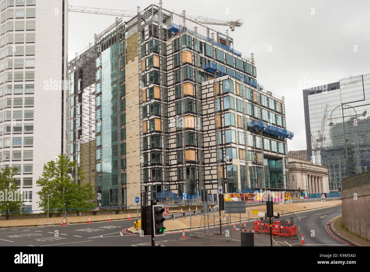 View of building or construction work taking place in Birmingham city  centre as part of the regeneration of the city, 2017, UK Stock Photo - Alamy